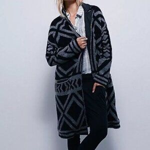 Free People Bold Geo Sweater Jacket - Small EUC